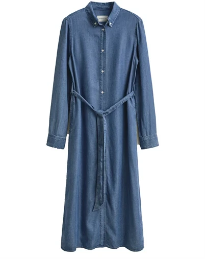 Gant - Chambray Skjorte Kjole - Light Indigo